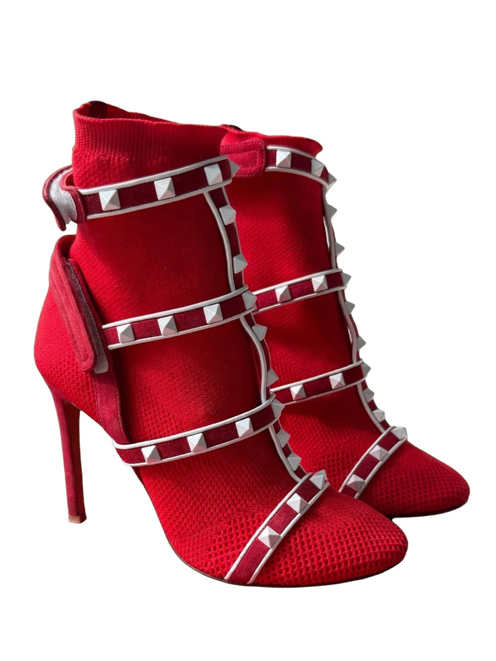 ✨ Valentino Rockstud Ankle Sock Booties — Red — Size 36 ✨